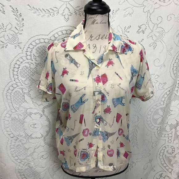 NWT- Vintage Champagne Collection Blouse - Picture 1 of 7